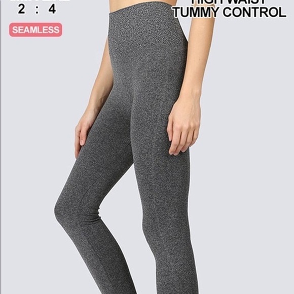 Zenana charcoal lattice hem high waist legging - Picture 1 of 2